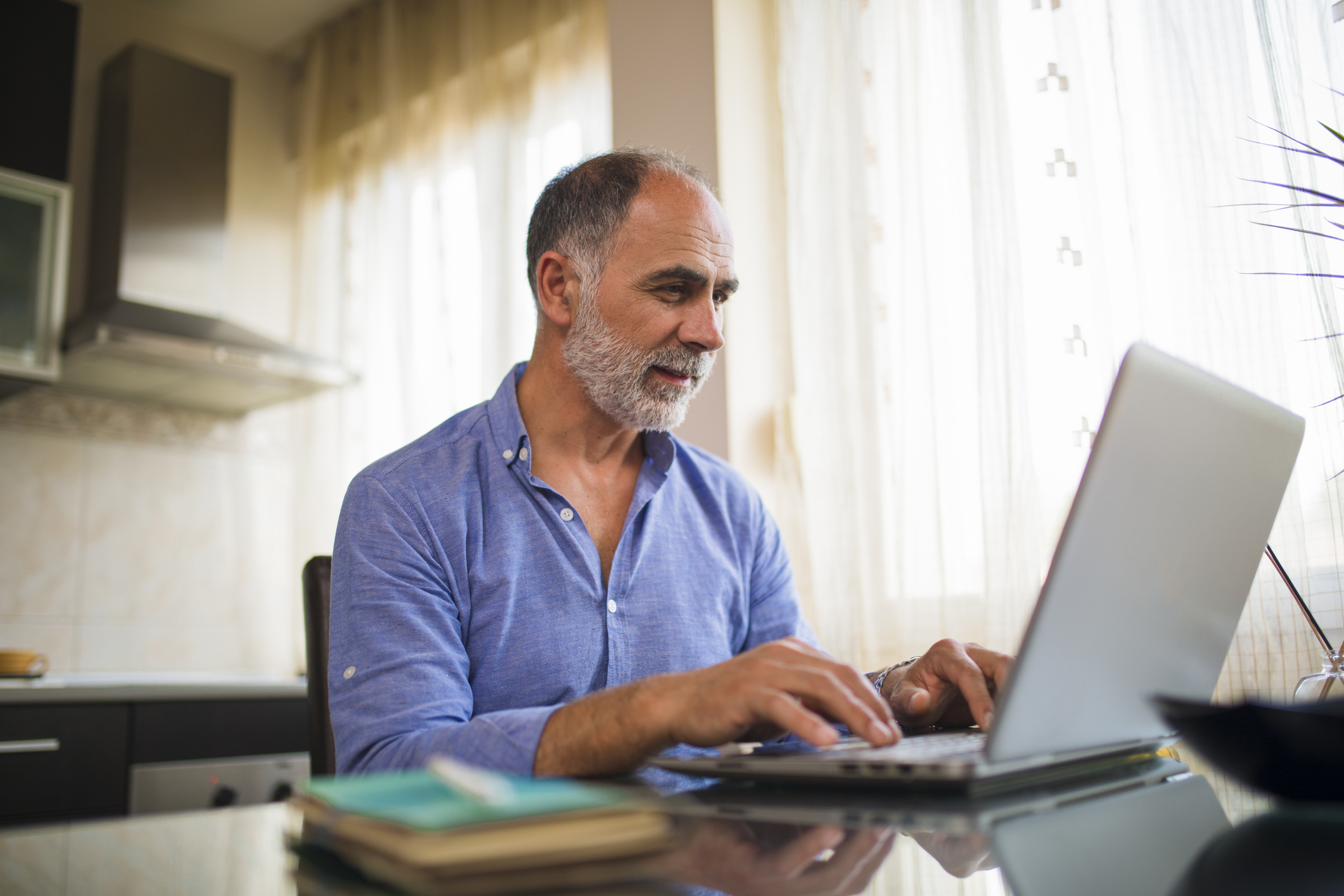 Man working on laptop